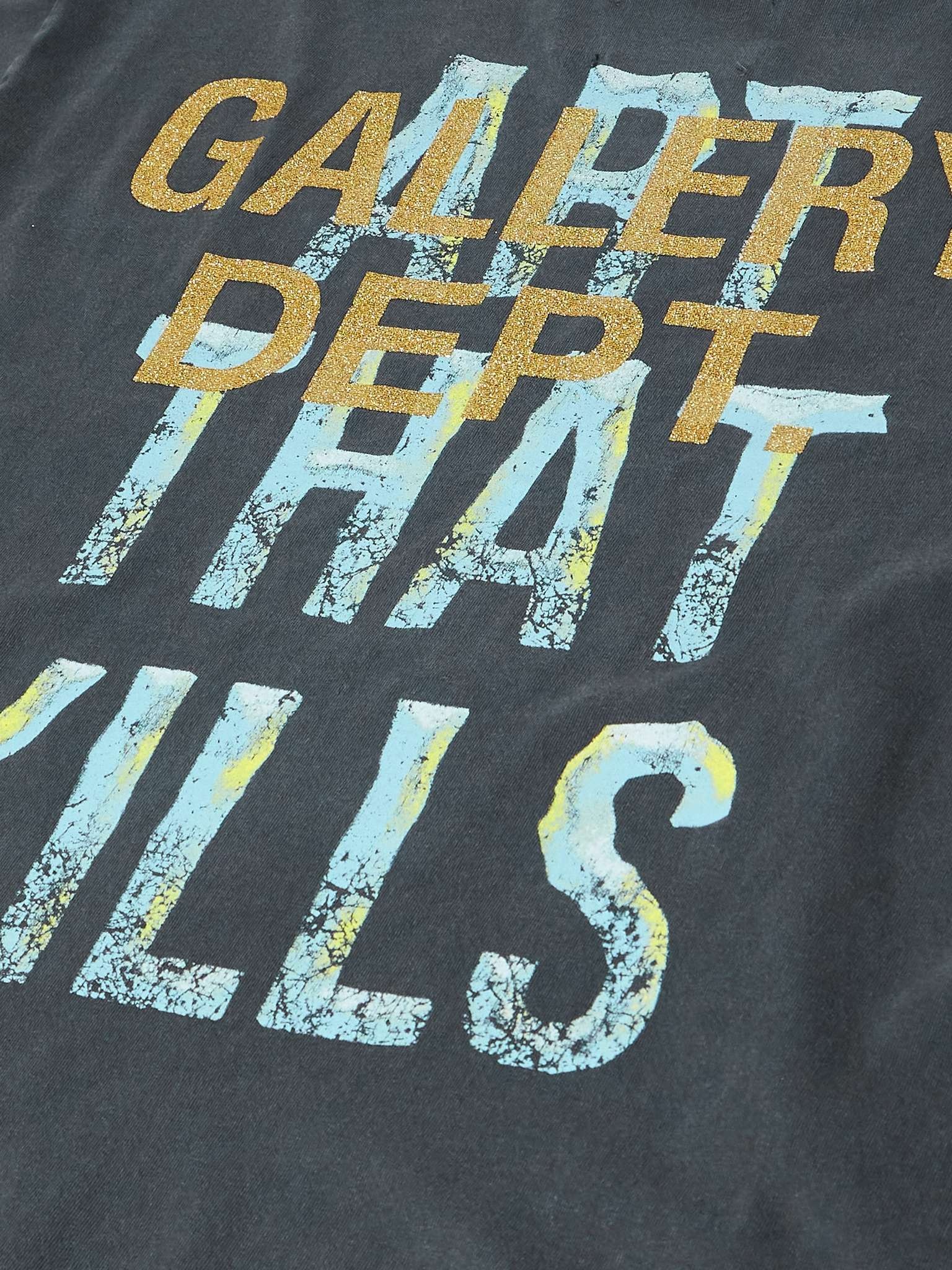Printed Glittered Cotton-Jersey T-Shirt - 3