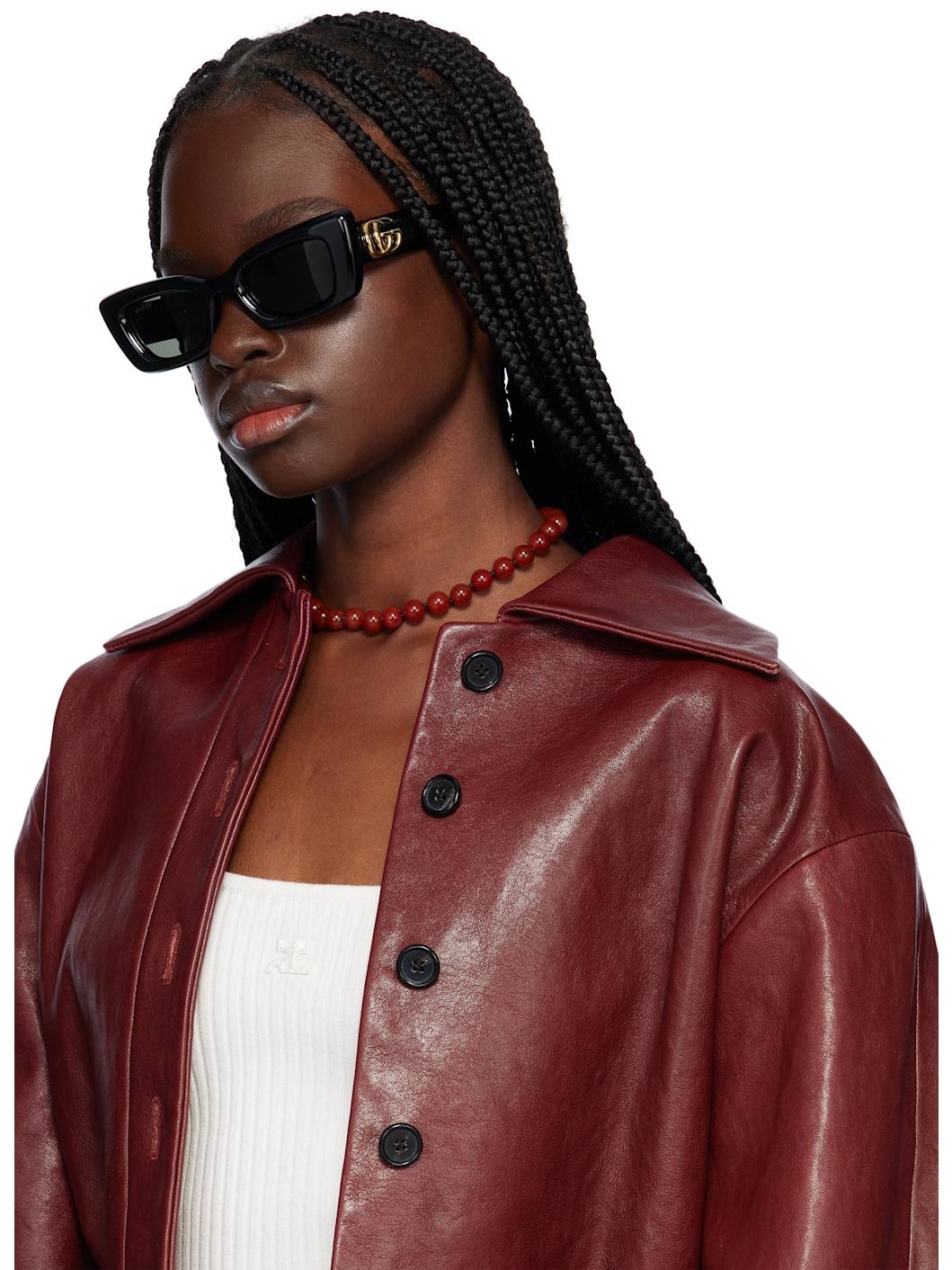 Black GG Big Cat Eye Sunglasses - 4
