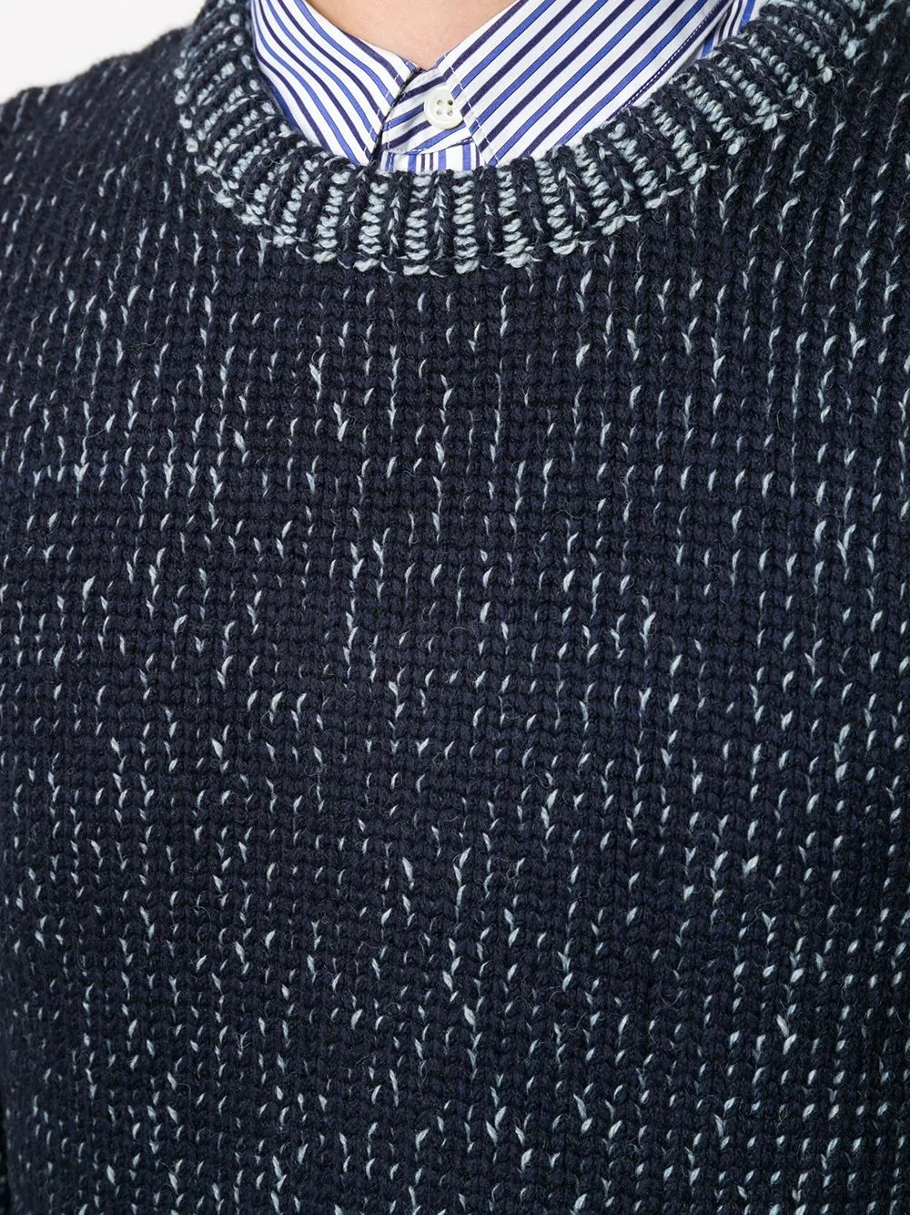 mélange-effect crew-neck jumper - 5