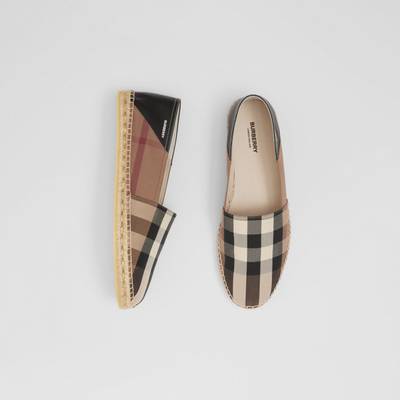Burberry Check Cotton and Leather Espadrilles outlook