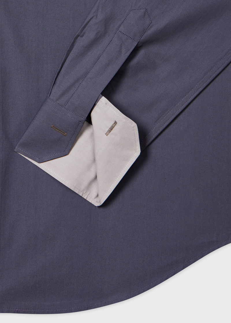 Paul Smith Tailored-Fit Stone Blue Poplin Shirt outlook
