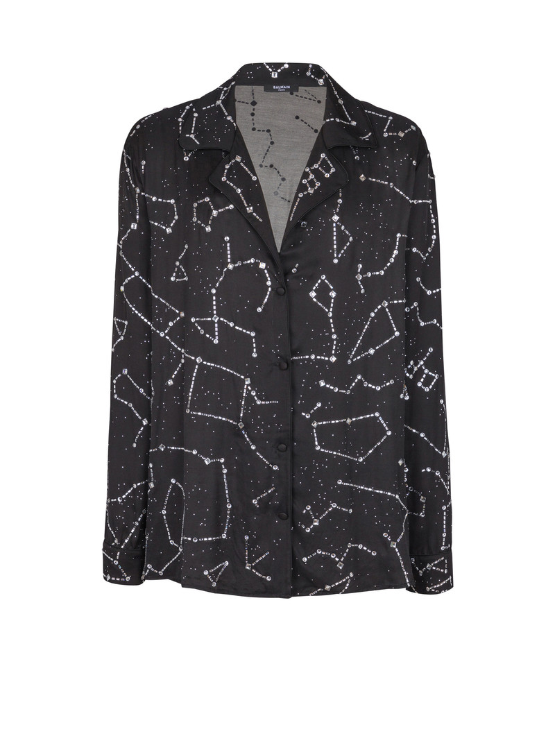 Pyjama shirt with Constellation rhinestones 1
