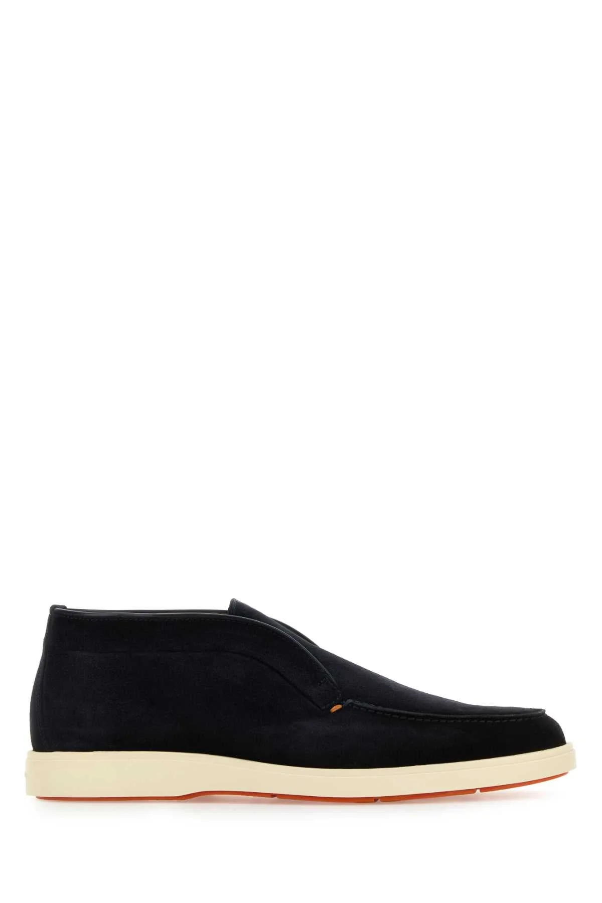 Santoni Men Midnight Blue Suede Digits Ankle Boots - 1