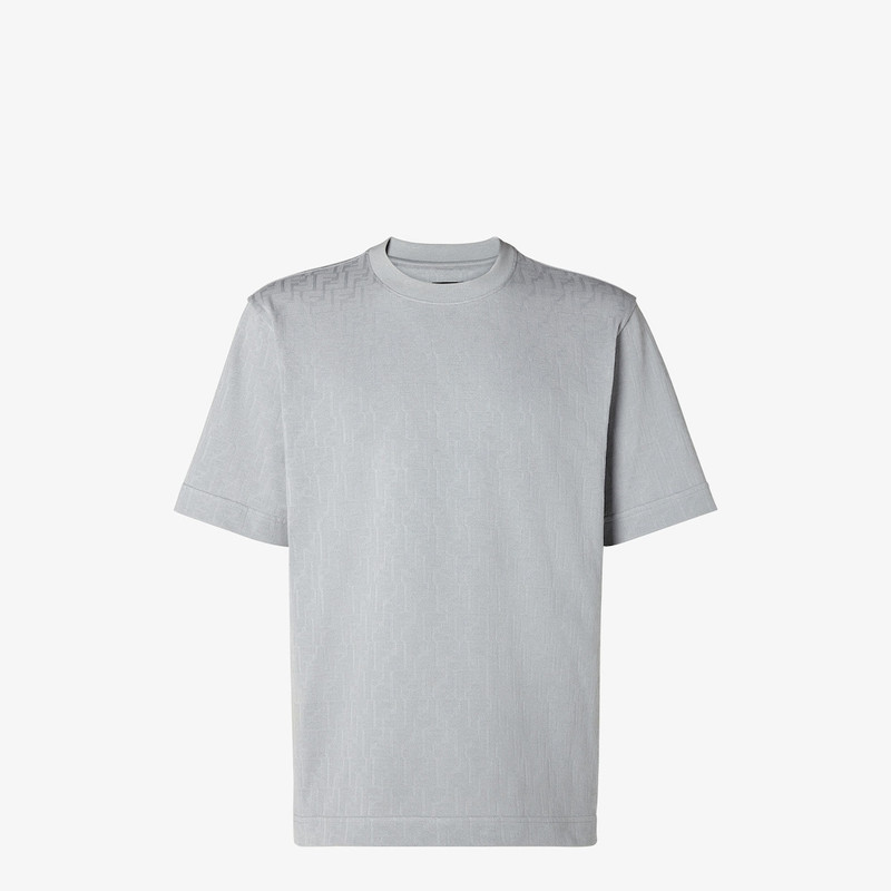 T-Shirt Light gray piqué FF Jacquard T-shirt 1