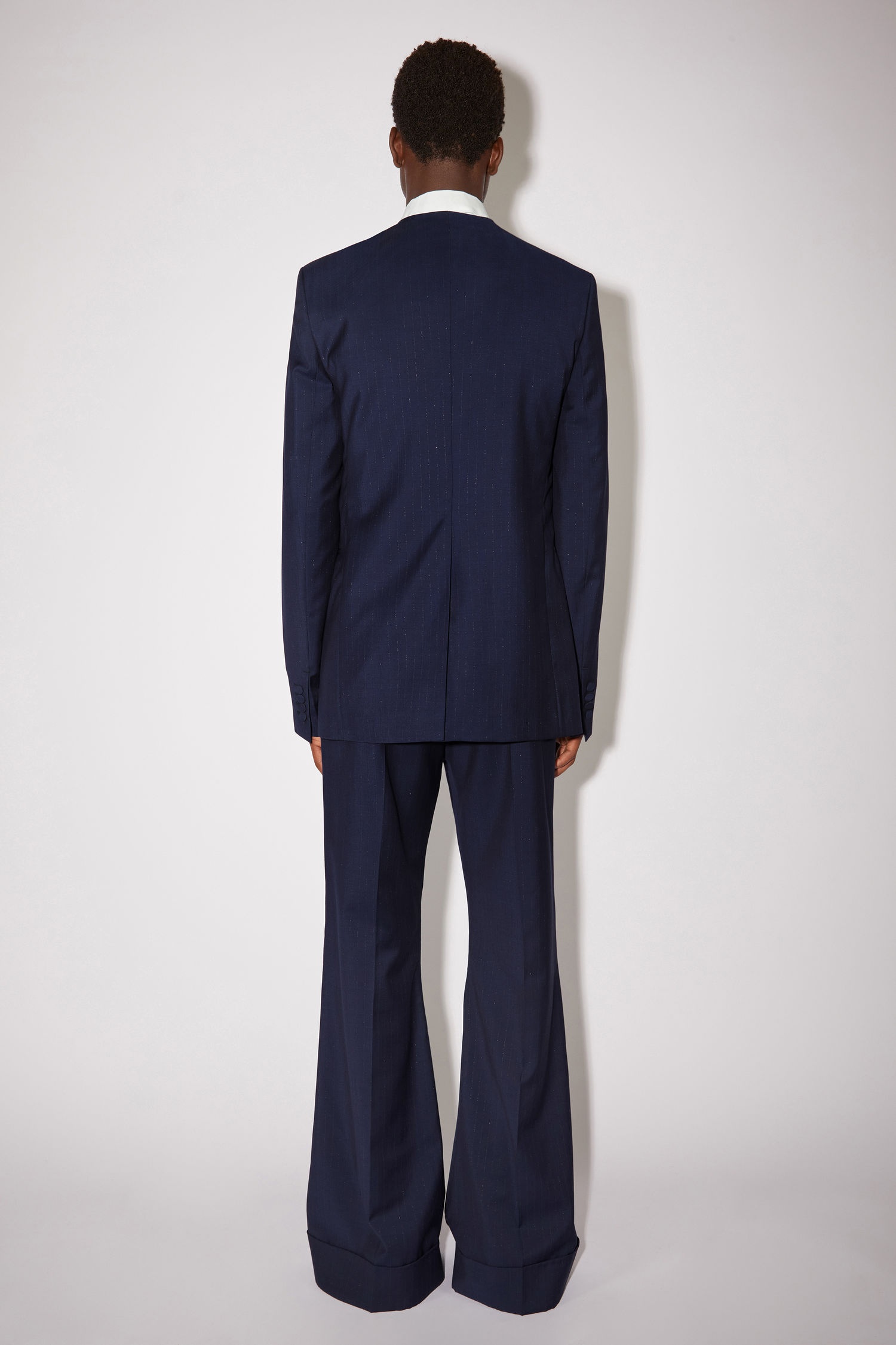 Pinstripe suit jacket - Dark Blue - 3