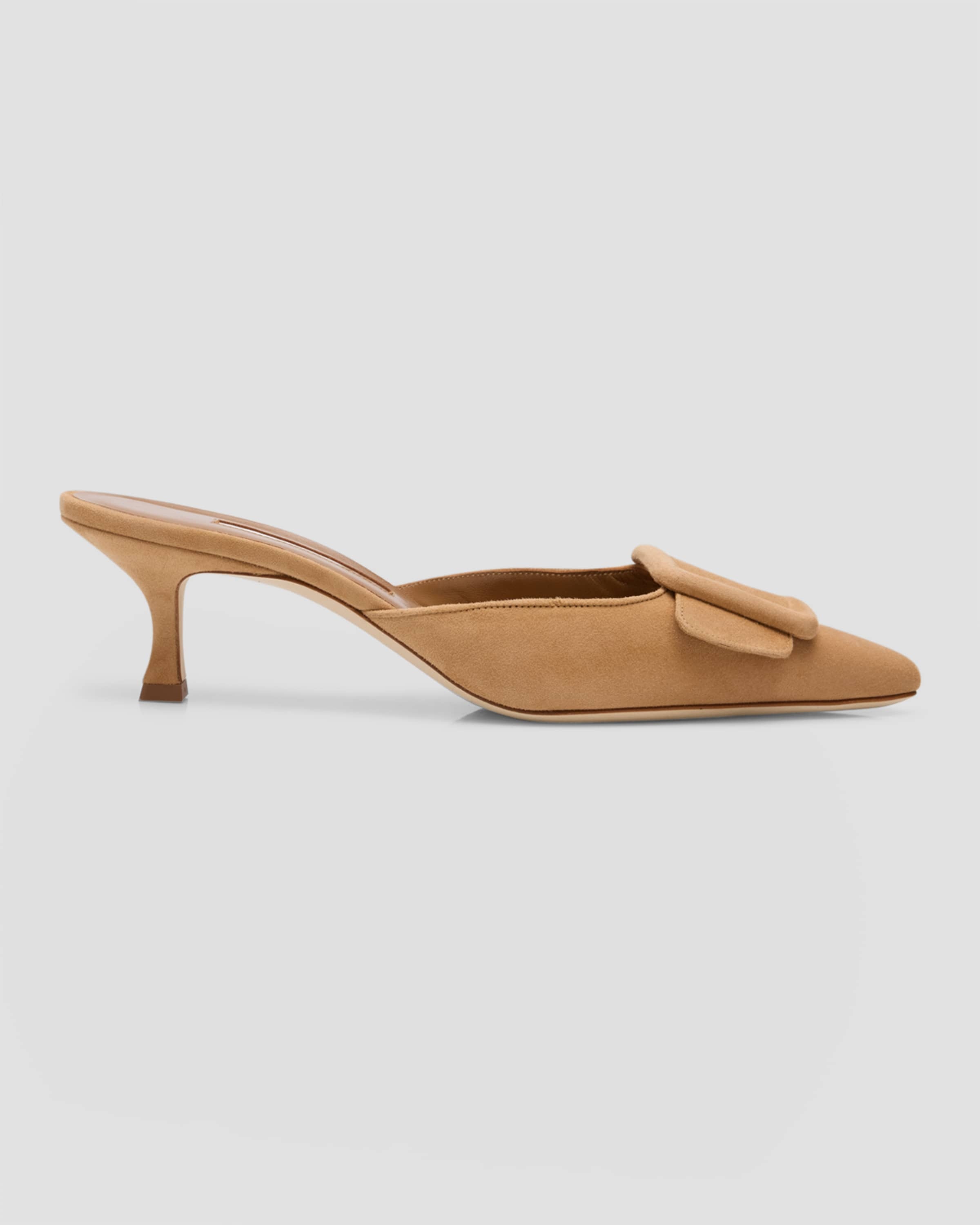 Maysale Suede Buckle Mules - 1