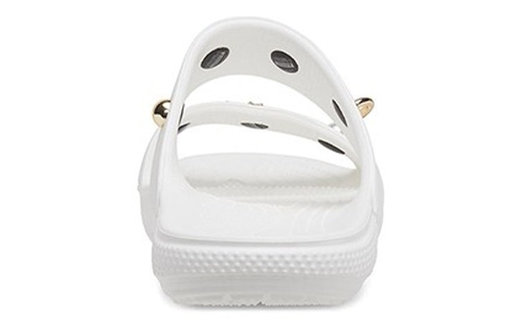 (WMNS) Crocs Soft Sole Cozy Outdoor Flat Heel Sports Slippers White 207387-103 - 7
