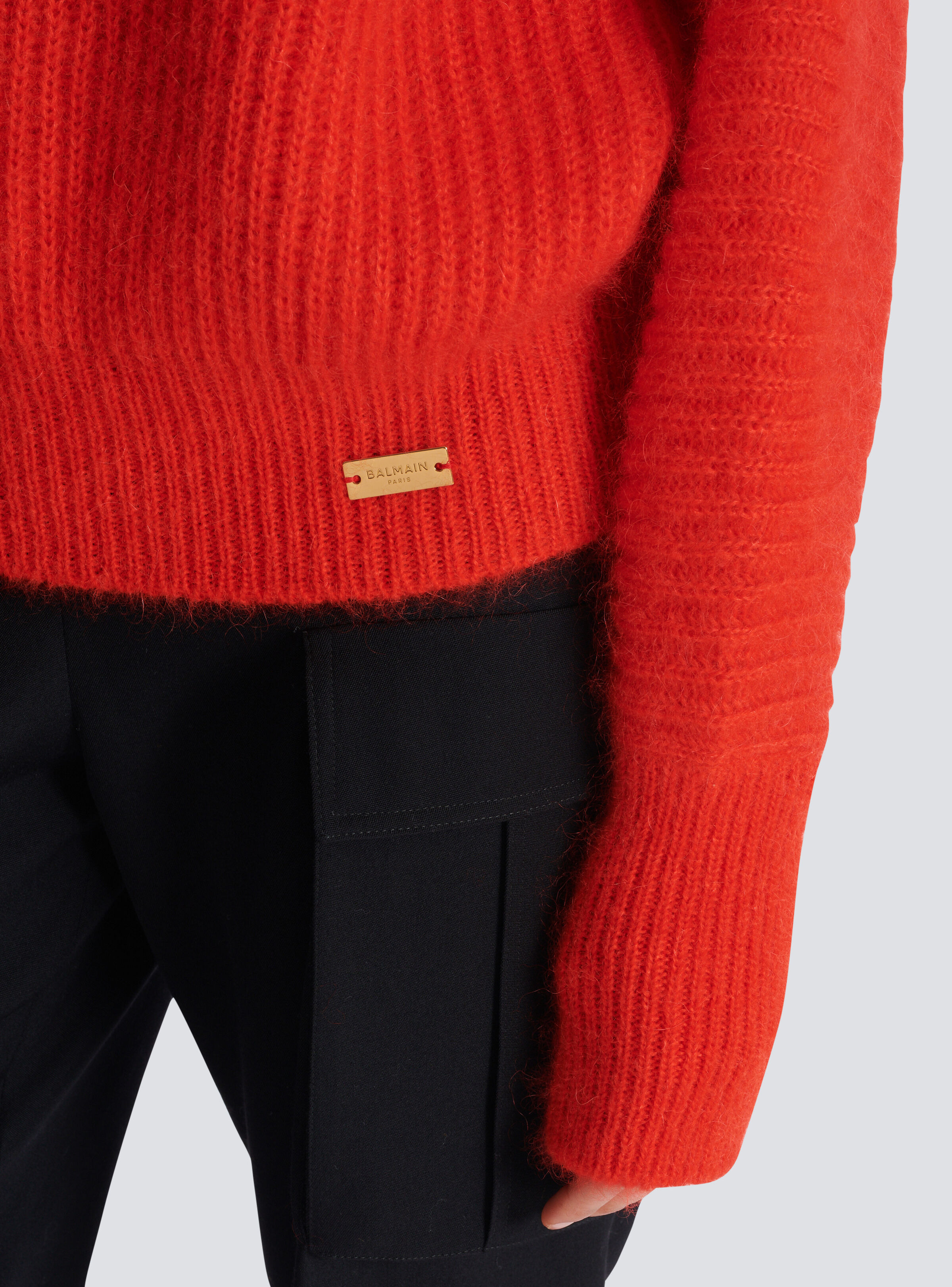 Mohair knit jumper with collar detail - 8