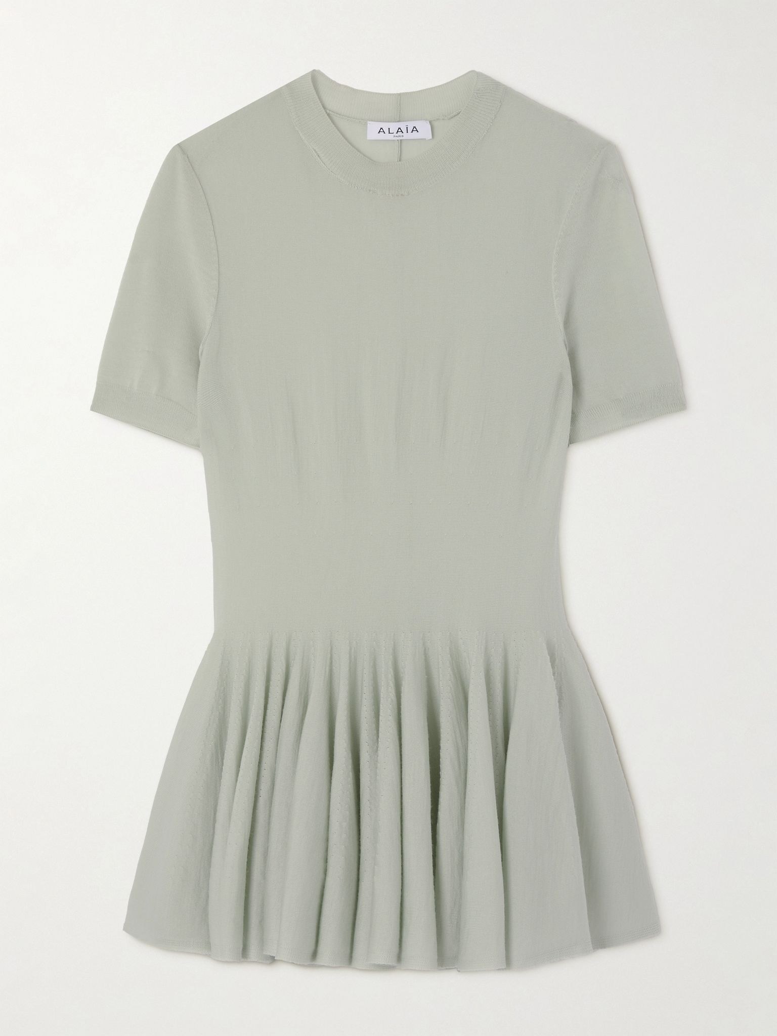 Wool peplum top Gray green - 1