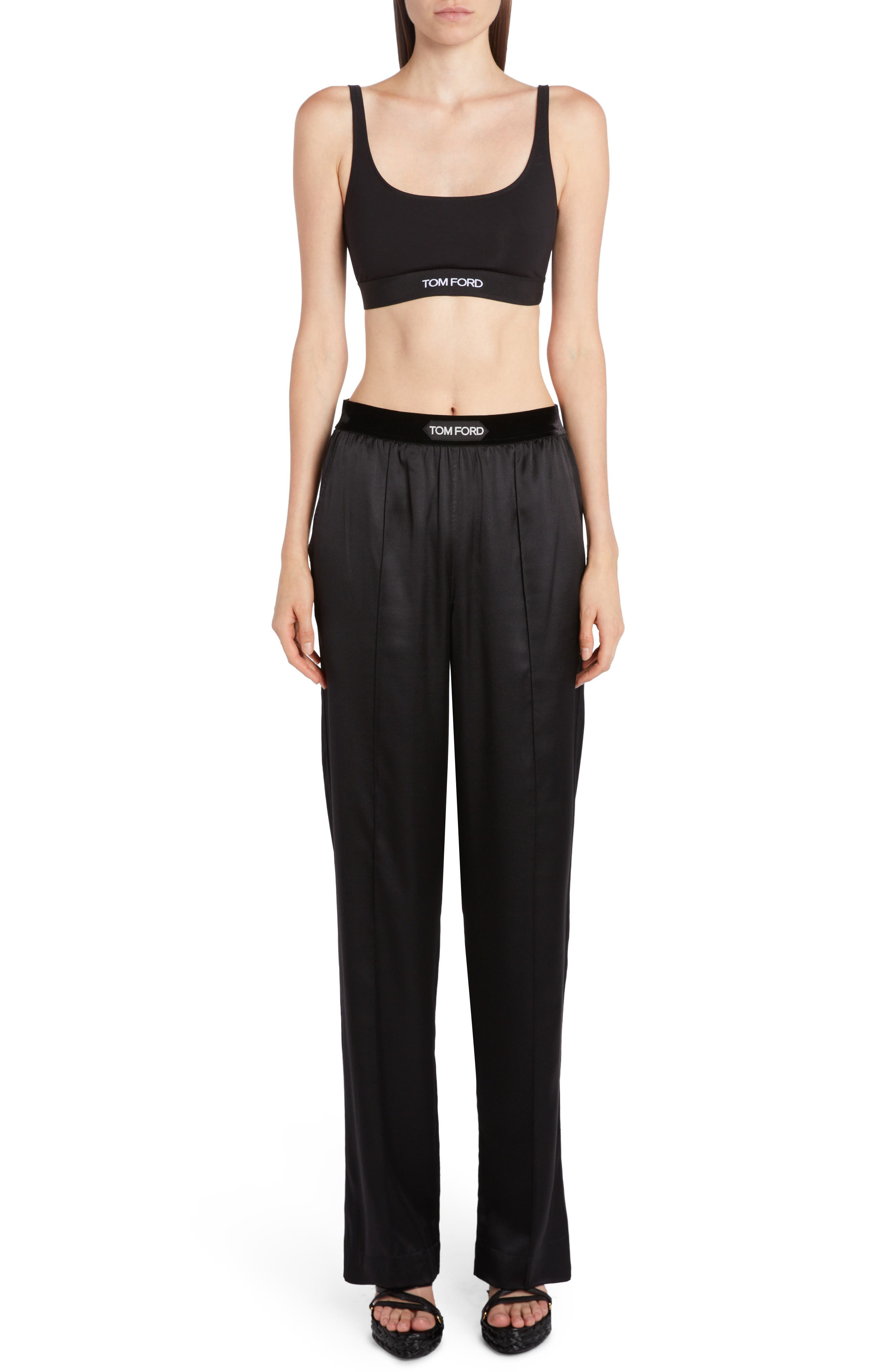 Stretch Silk Satin Pajama Pants - 6