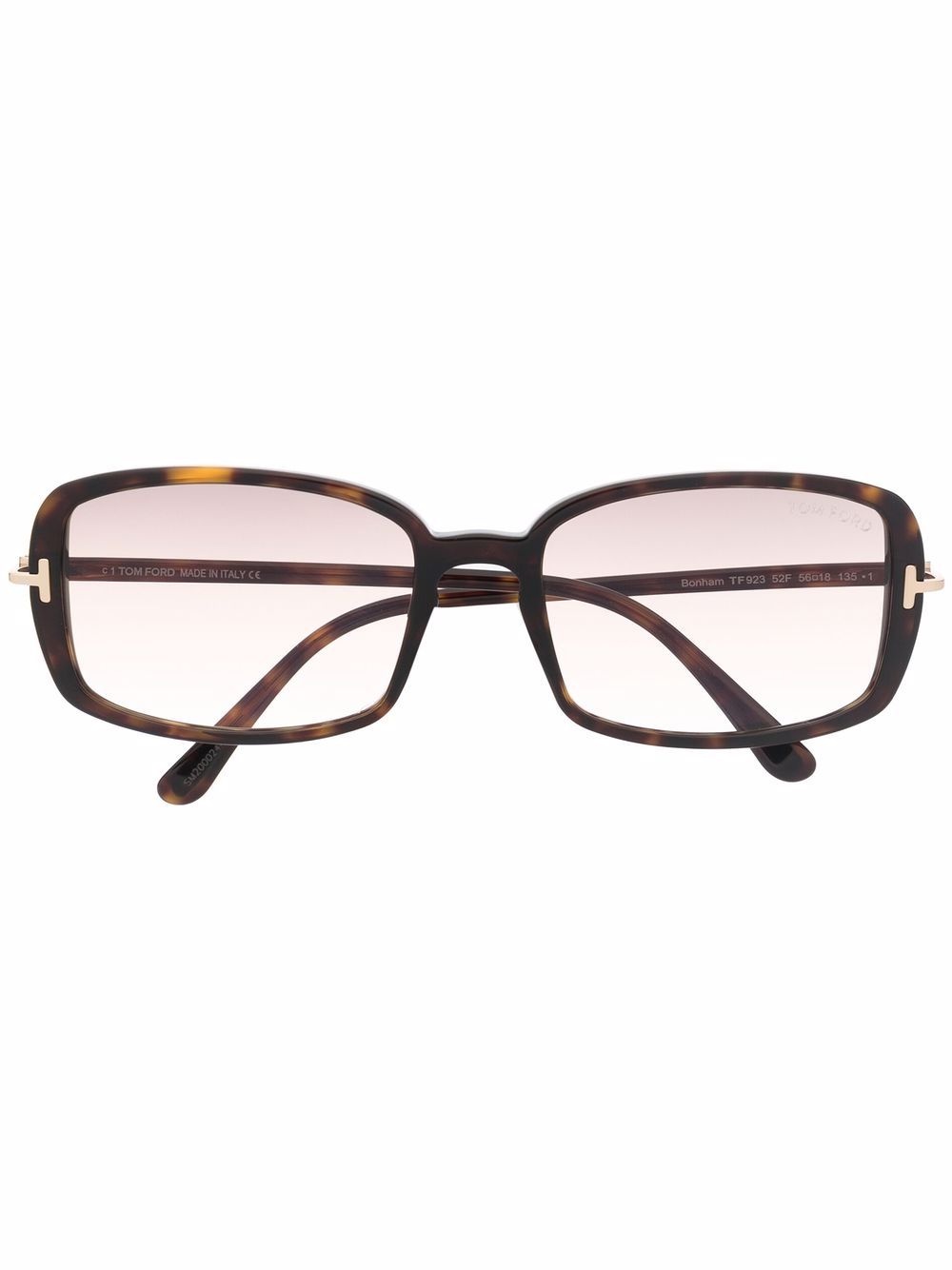 tortoiseshell rectangular-frame sunglasses - 1