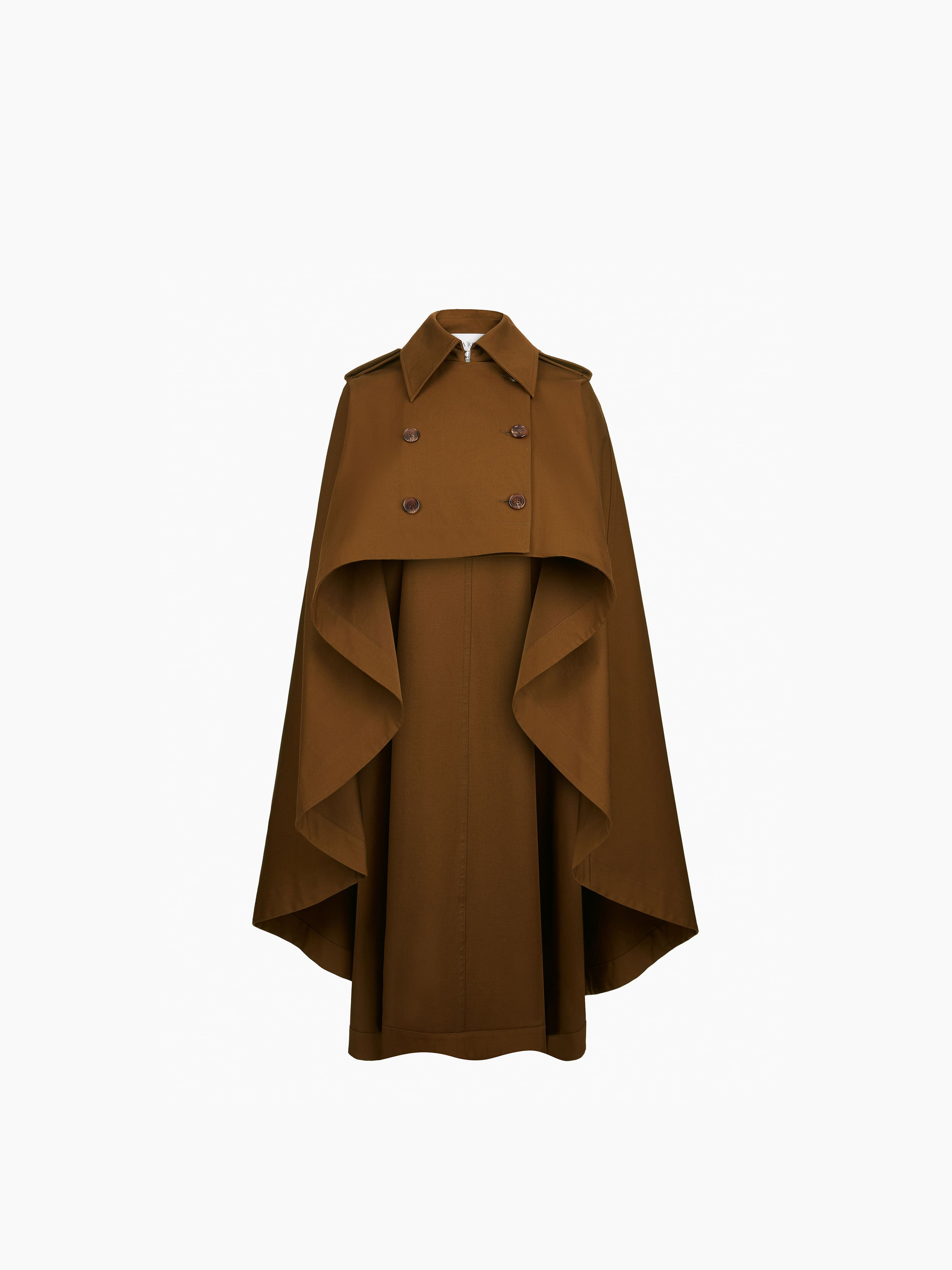 Water-Repellent Cotton Trench Cape - 5