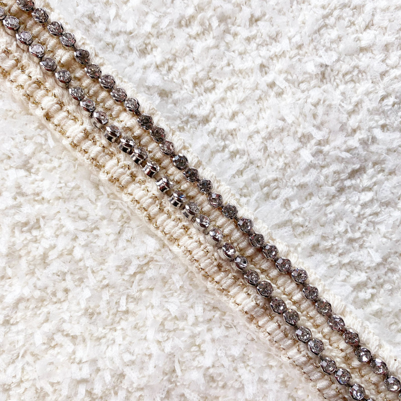 White Tape Knit Cardigan 6