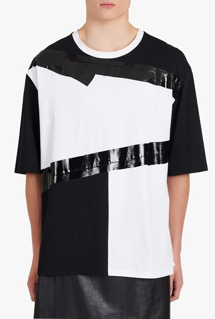 Oversized white and black eco-designed cotton T-shirt - 5