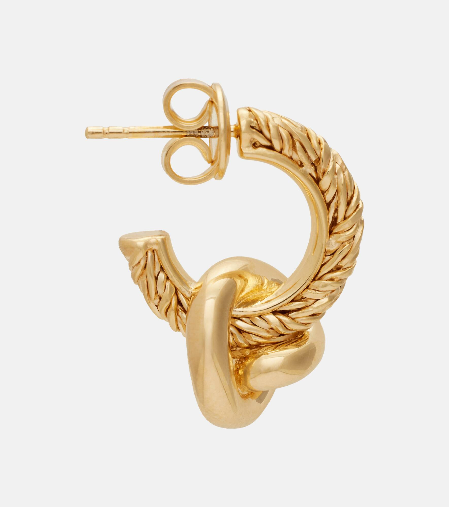 Knot gold-plated hoop earrings - 2
