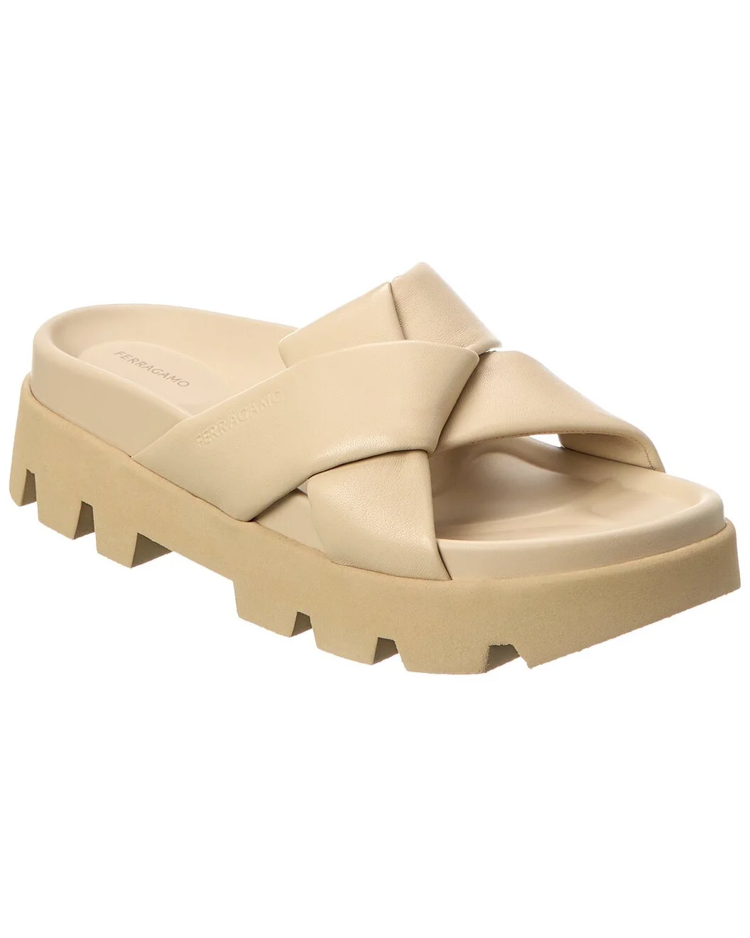 Ferragamo Air Lug Leather Sandal - 1