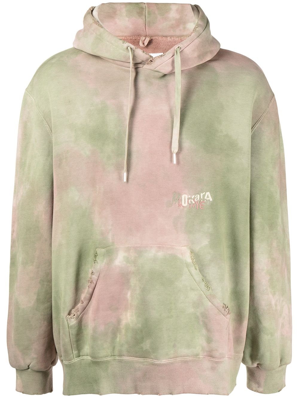 tie-dye distressed-effect hoodie - 1