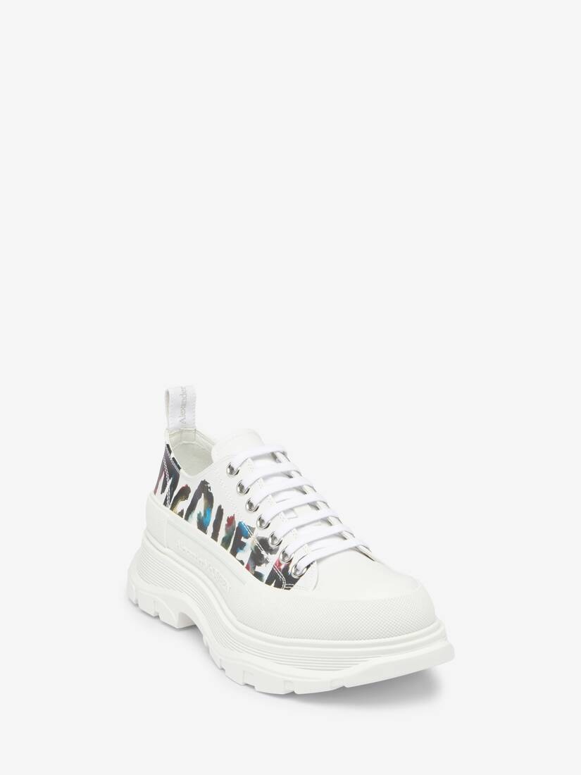 Men's McQueen Graffiti Tread Slick Lace-up in White - 2