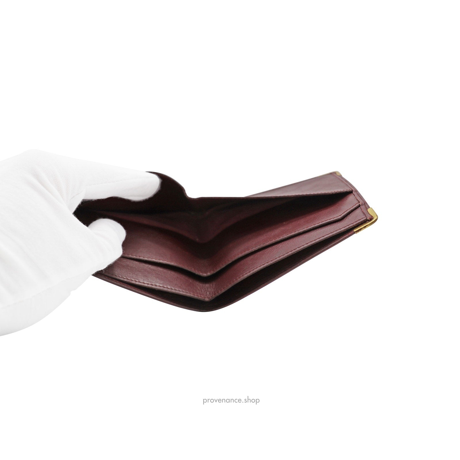 Cartier Bifold Wallet - Burgundy Calfskin Leather - 6