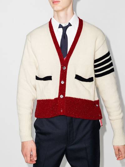 Thom Browne 4-Bar tweed cardigan outlook