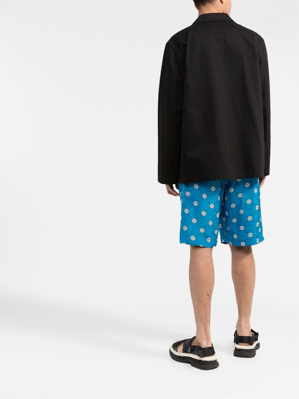 daisy-print track shorts - 4