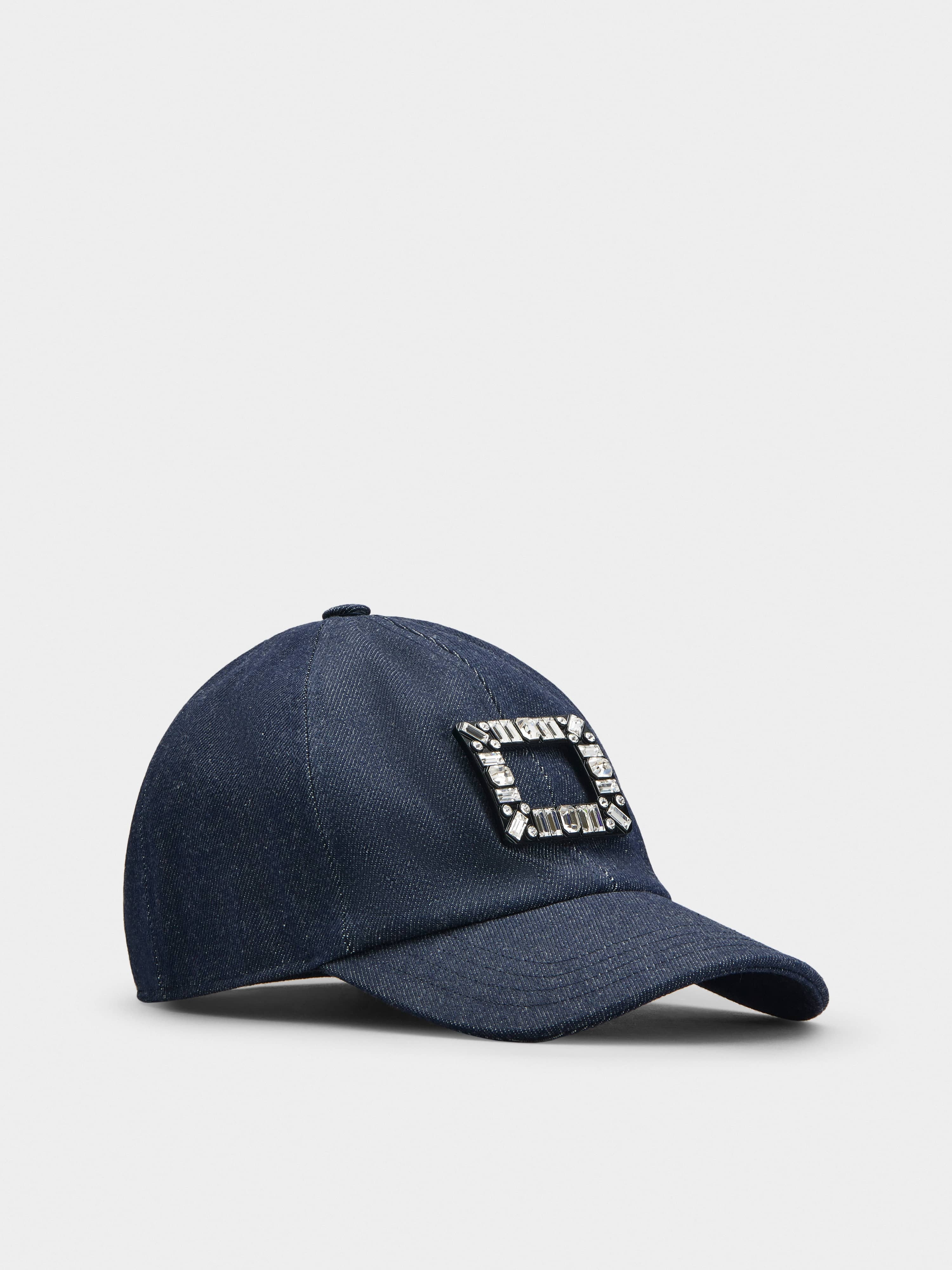 Viv' Skate Strass Buckle Baseball Cap in Denim - 3