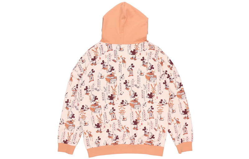 Li-Ning Li-Ning x Disney Crossover Mickey Full Print Hoodie 'White Orange' AWDR133-1 outlook