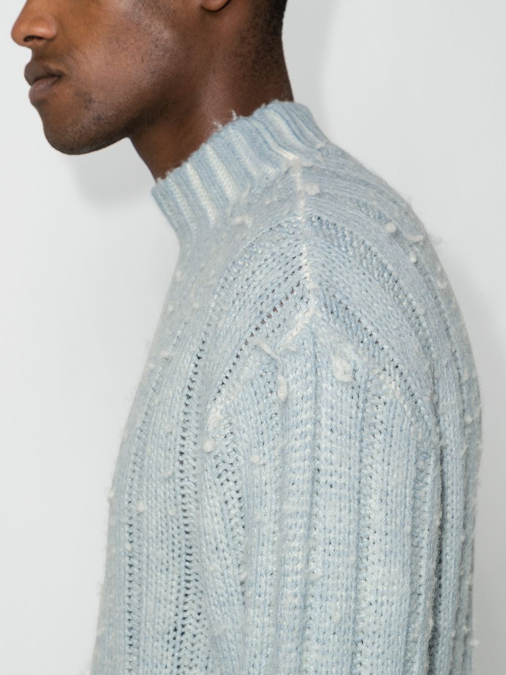 ribbed funnel neck jumper - 4