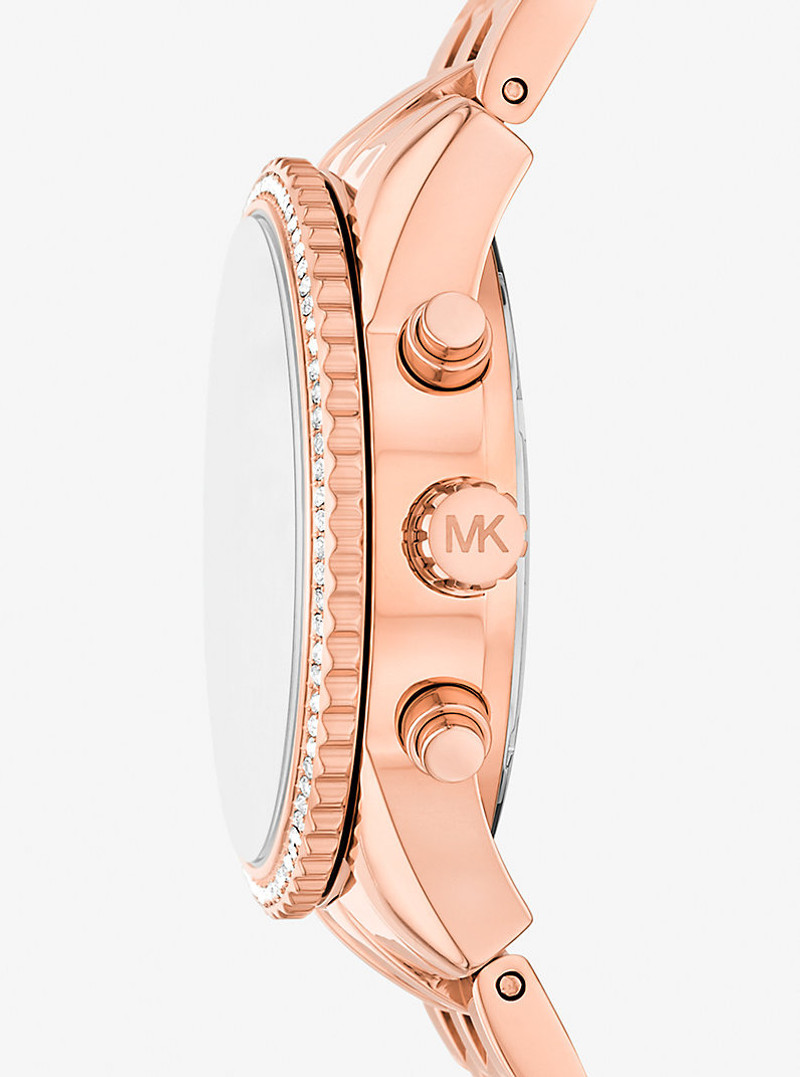 MICHAEL KORS Mini Bryant Pavé Rose Gold-Tone Watch outlook