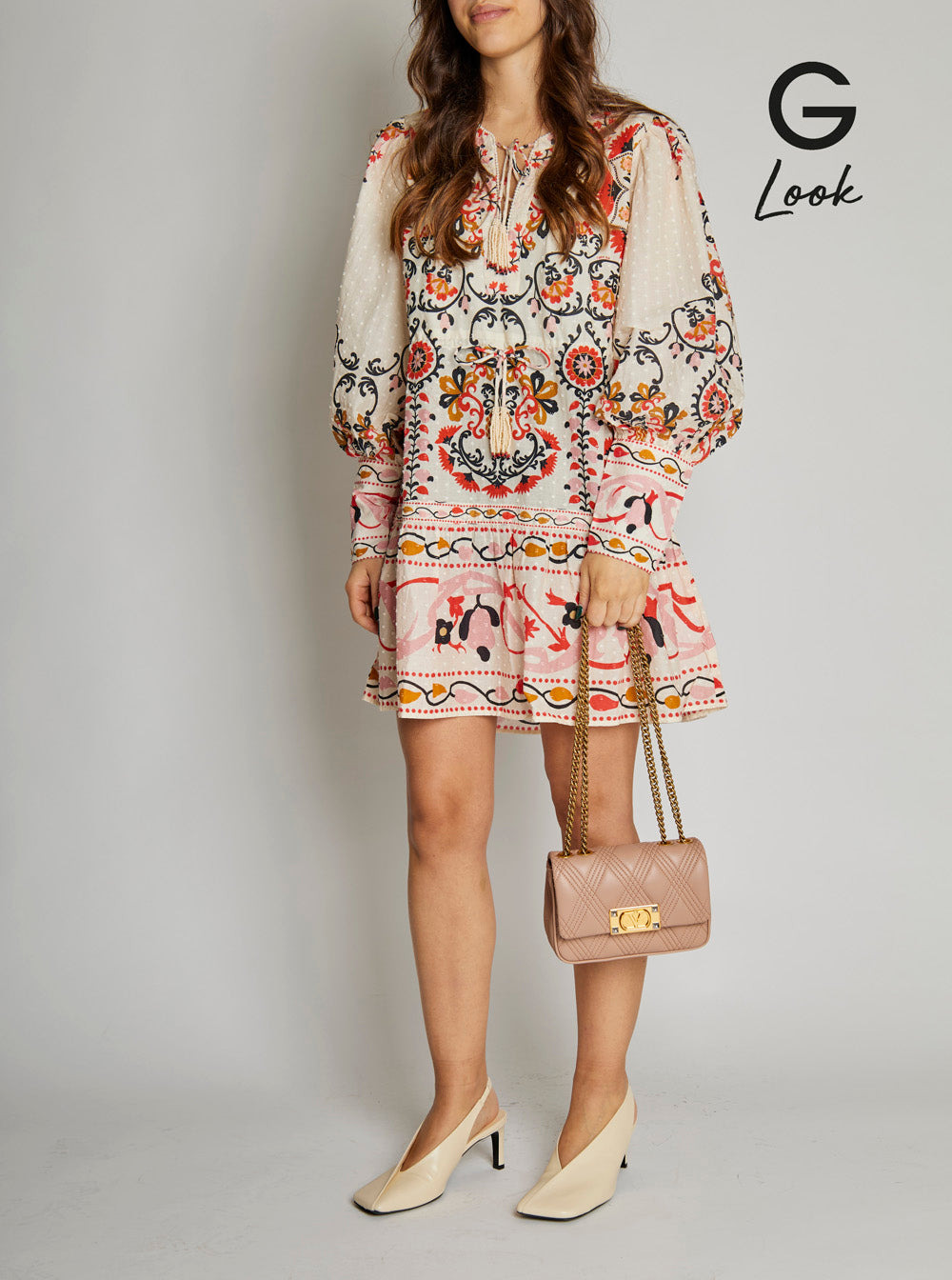 Valentino Garavani Women 'Quiltie 67' Pink Quilted Crossbody Bagwith Vlogo Plaque On The Front In Le - 7