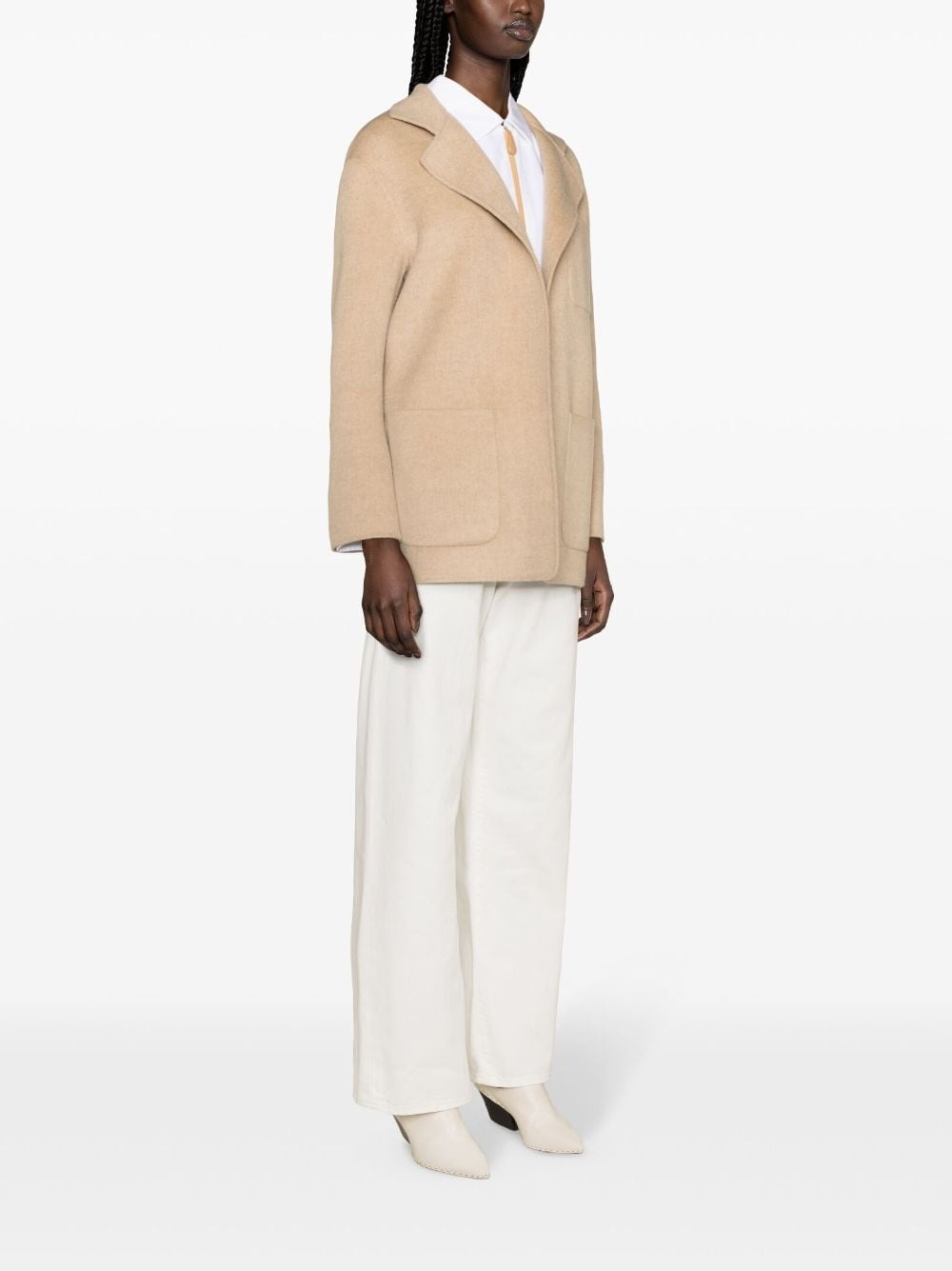 notched-lapels mÃ©lange jacket - 3