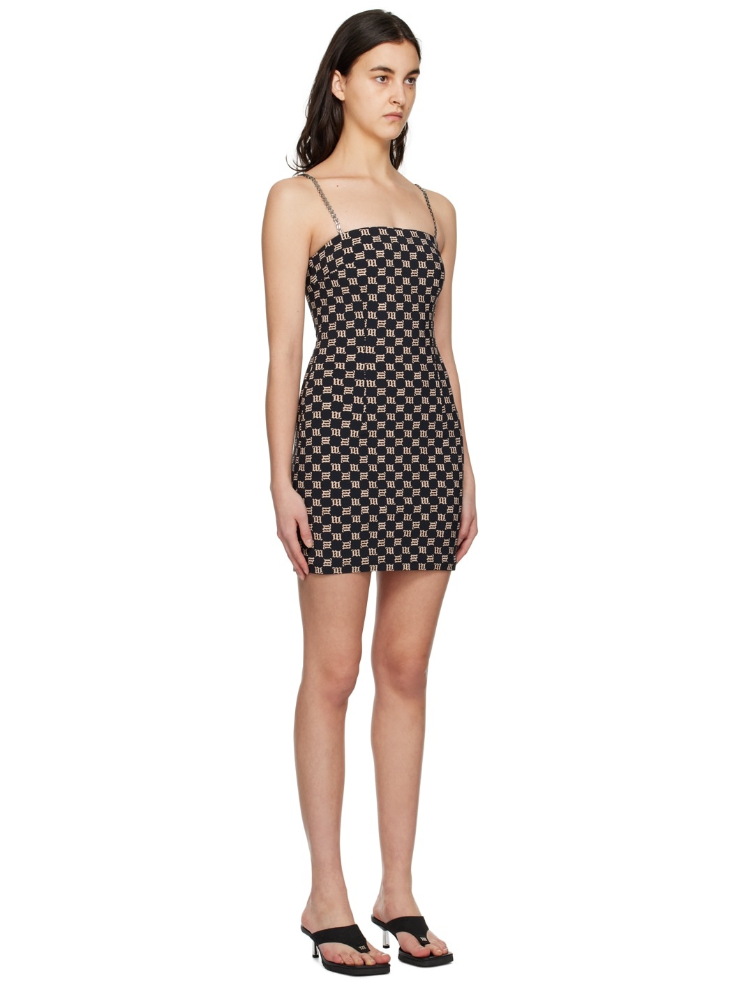 Black Monogram Minidress - 2