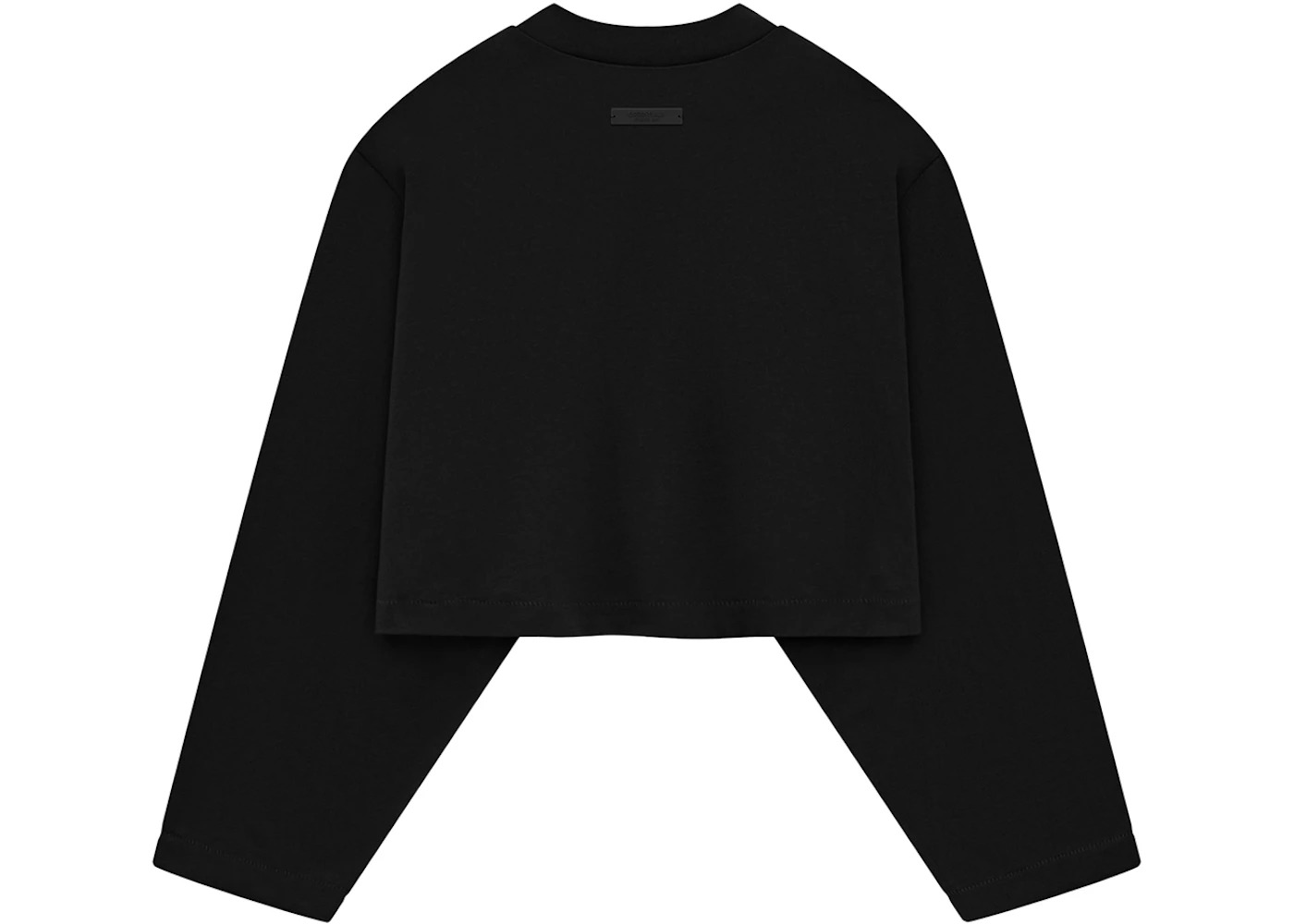 Fear of God Essentials Womens Tri-Blend Cropped Longsleeve Shirt Black - 2
