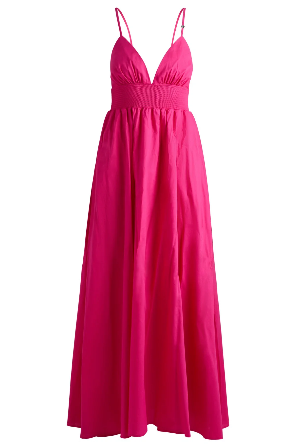 STRAPPY MAXI DRESS IN LIGHTWEIGHT COTTON WITH SMOCKED TRIM - 1