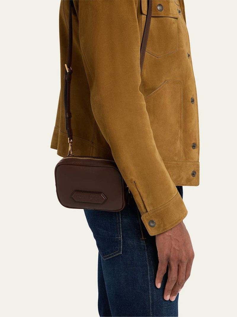 TOM FORD Men's Alexander Leather North/South Crossbody Bag outlook