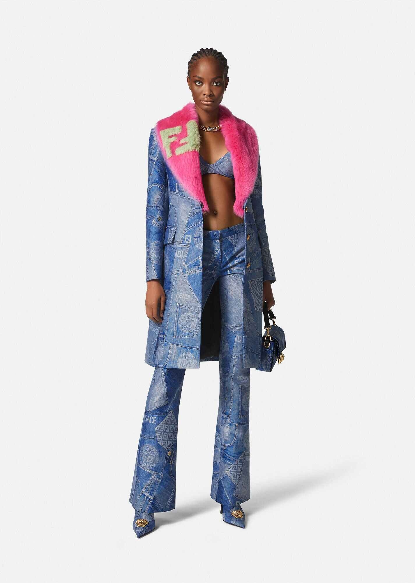 Fendace Denim Patchwork Flared Pants - 2