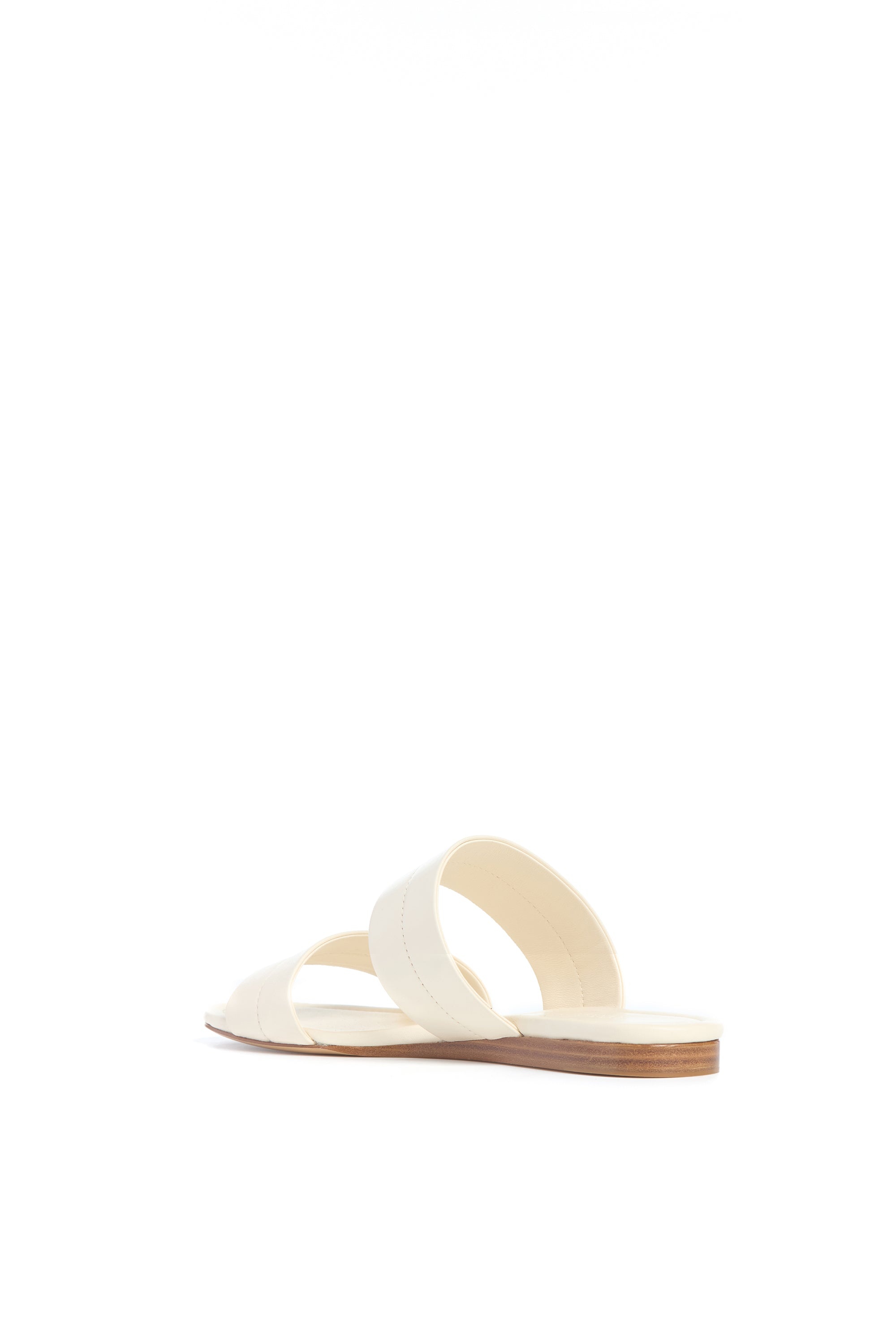 Lora Flat Sandal in Cream Nappa Leather - 3