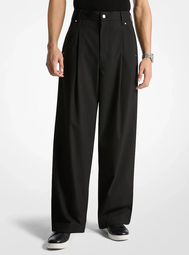 Pleated Wide-Leg Pants - 1