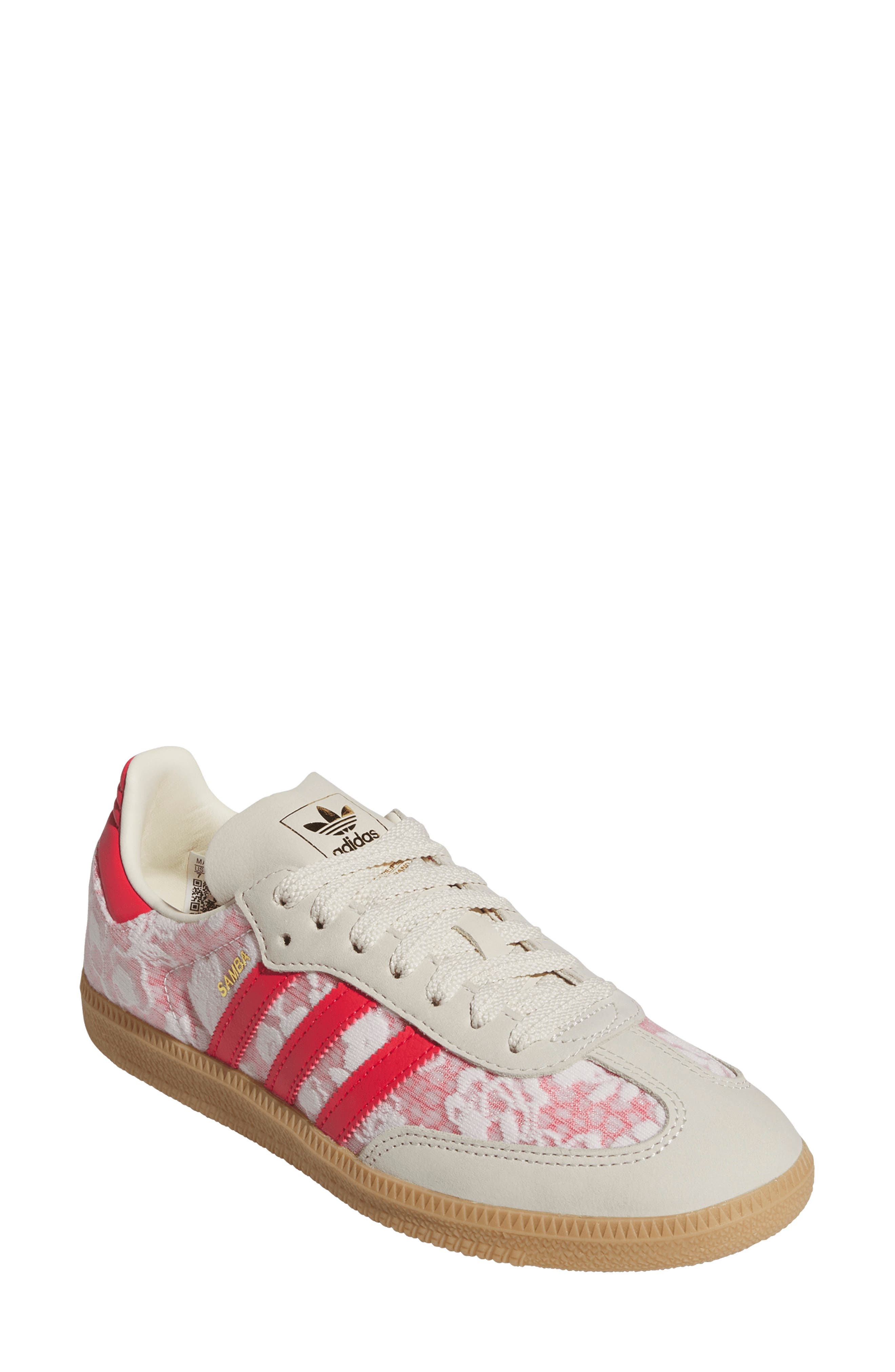 adidas x Liberty London Samba Sneaker in White/Cream White/scarlet at Nordstrom - 1