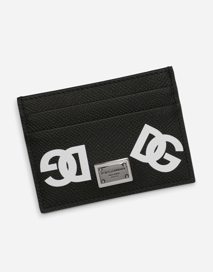 Calfskin card holder with all-over DG print - 4