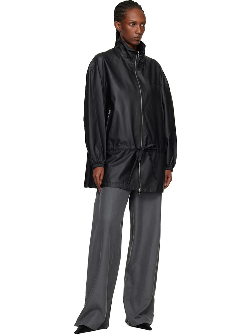 Alexander Wang Gray Mid-Rise Silk Track Pants outlook