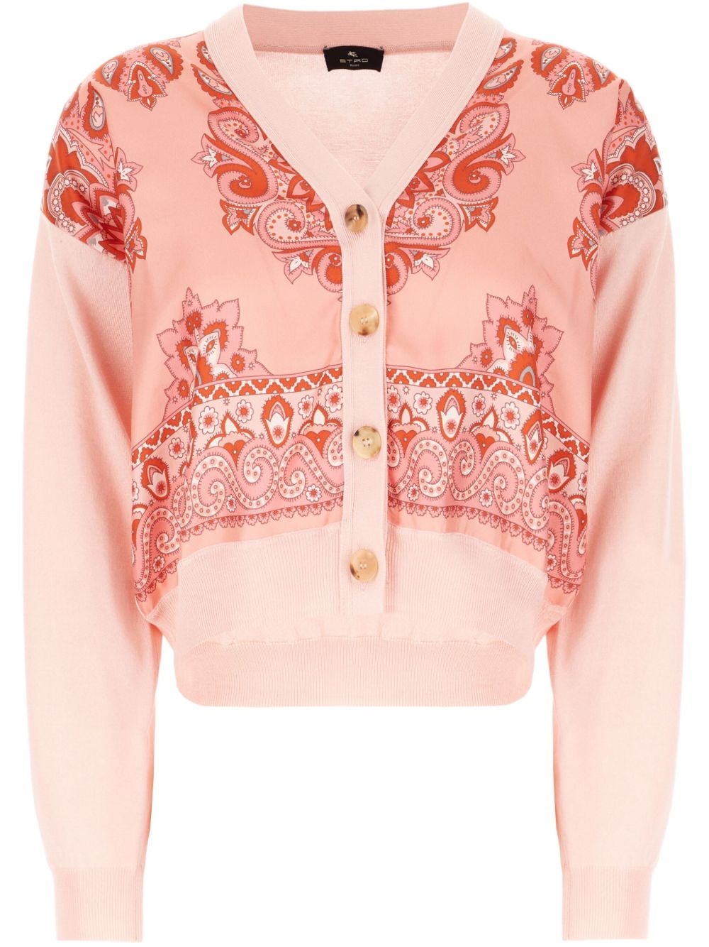 paisley-panel cardigan - 1