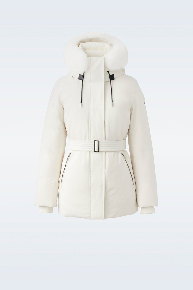 JENI 2-in-1 down parka with removable bib and sheepskin trim 1