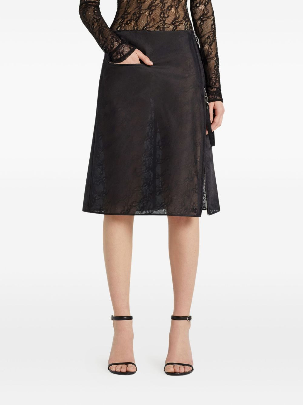 zippered A-line skirt - 2