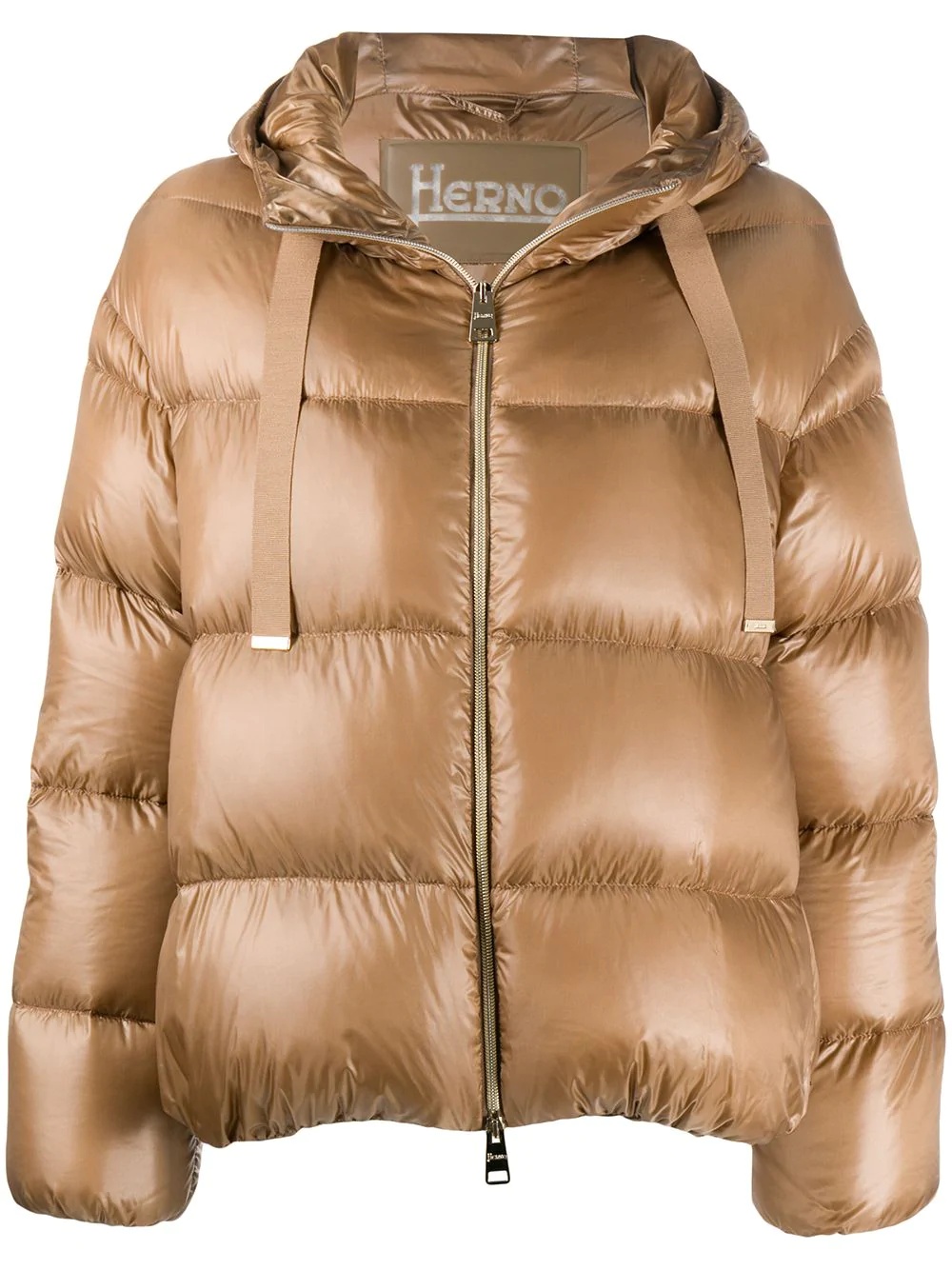 metallic quilted puffer jacket - 1