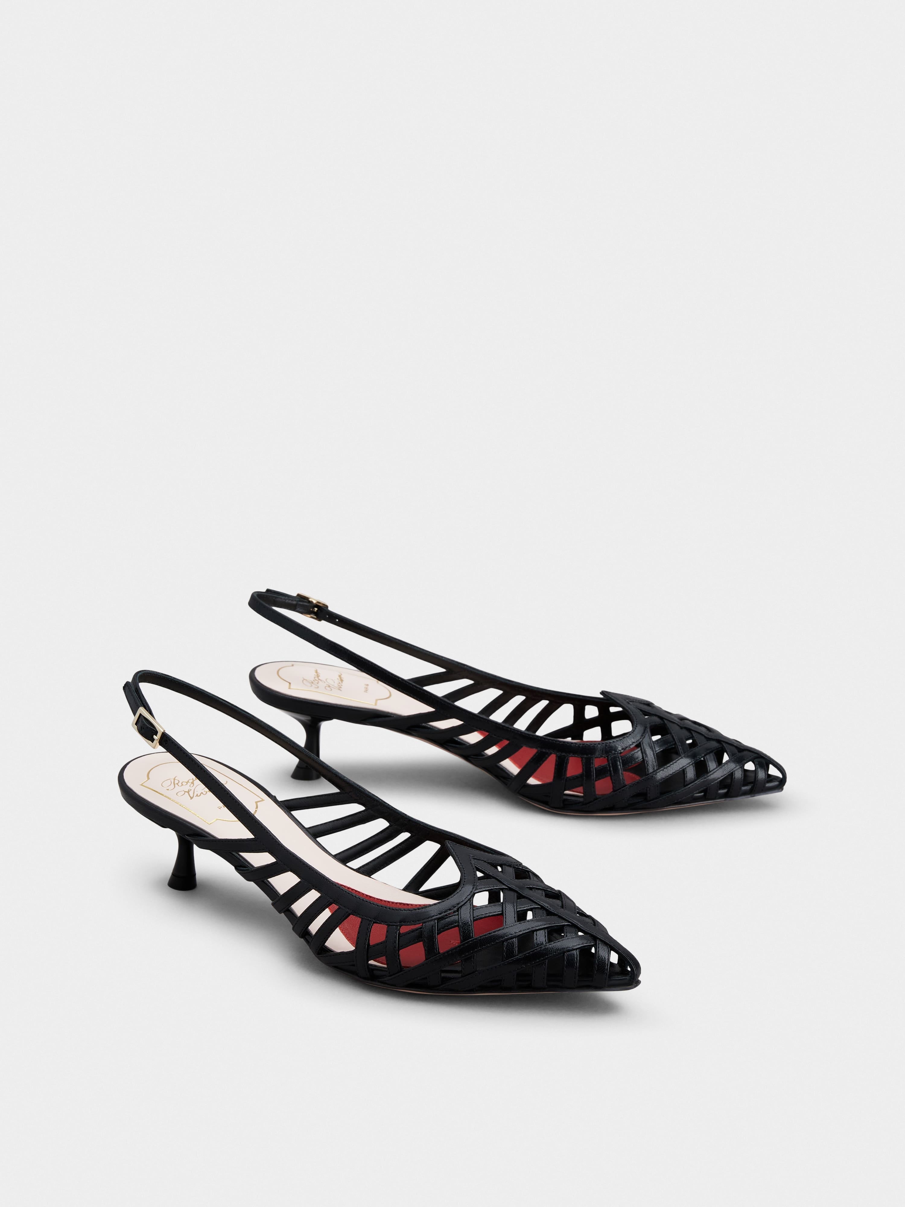 I Love Vivier Multistrap Slingback Pumps in Leather - 2