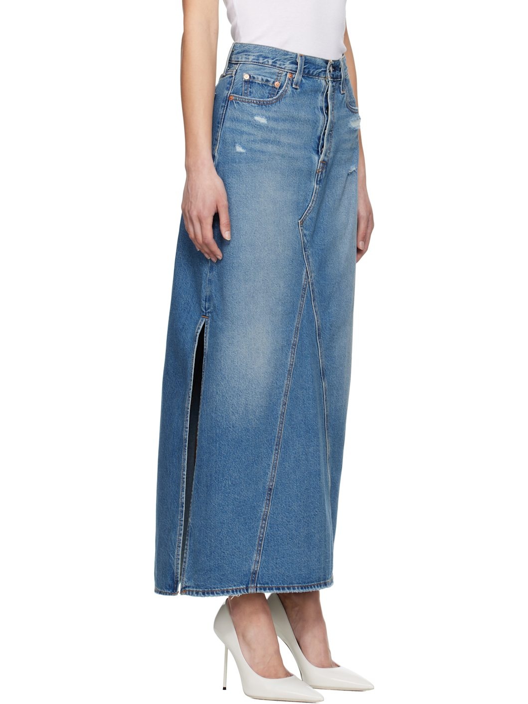 Blue Icon Denim Maxi Skirt - 2