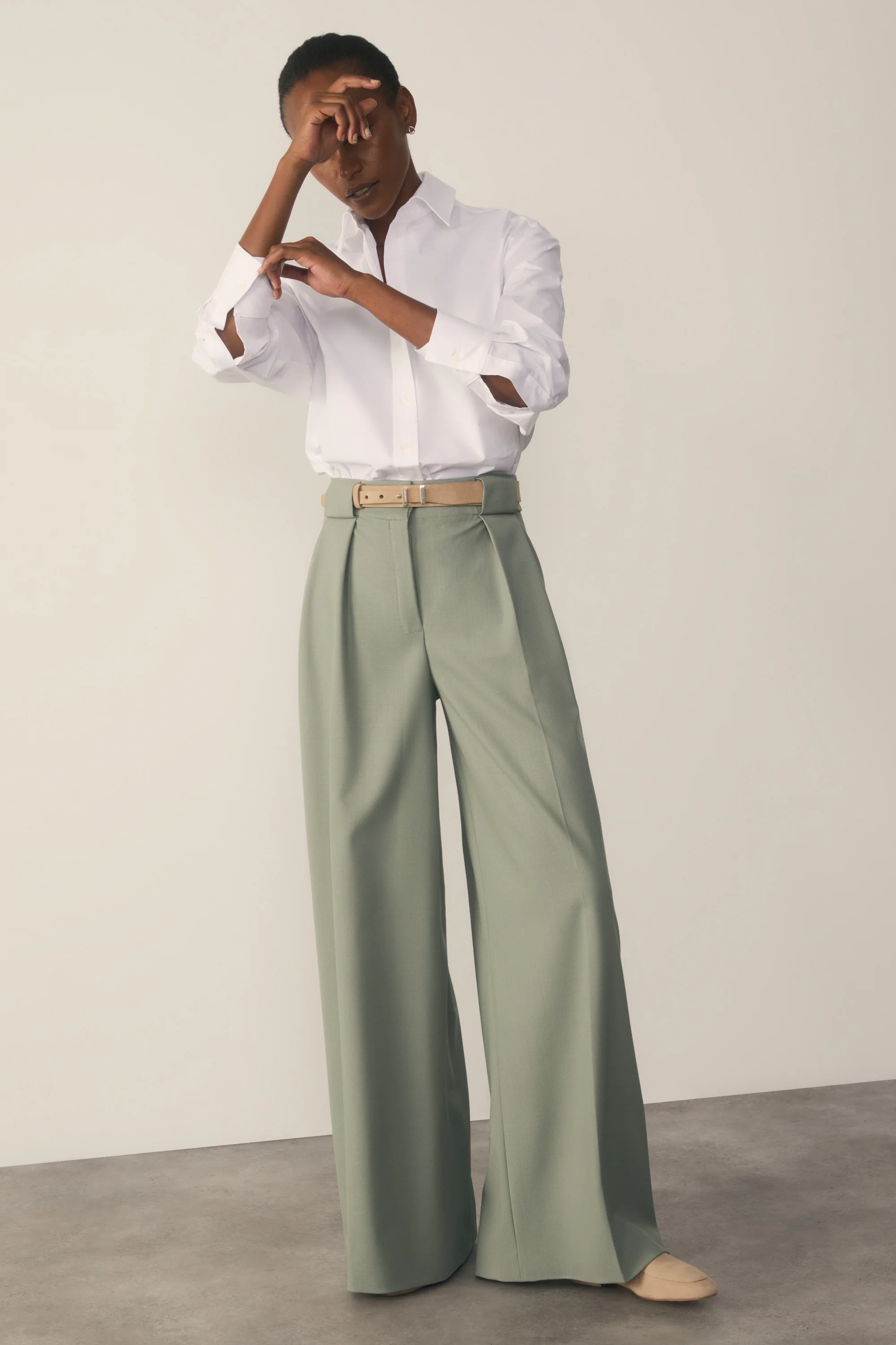 Clever Wool Blend Lyon Palazzo Trousers - 1
