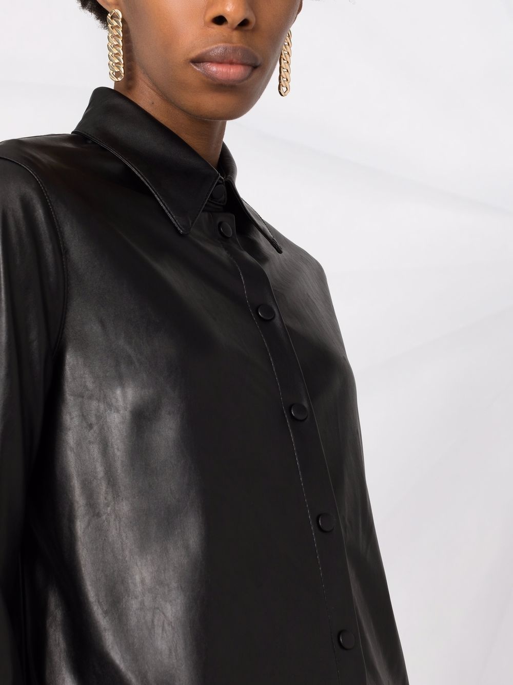 faux leather shirt - 3