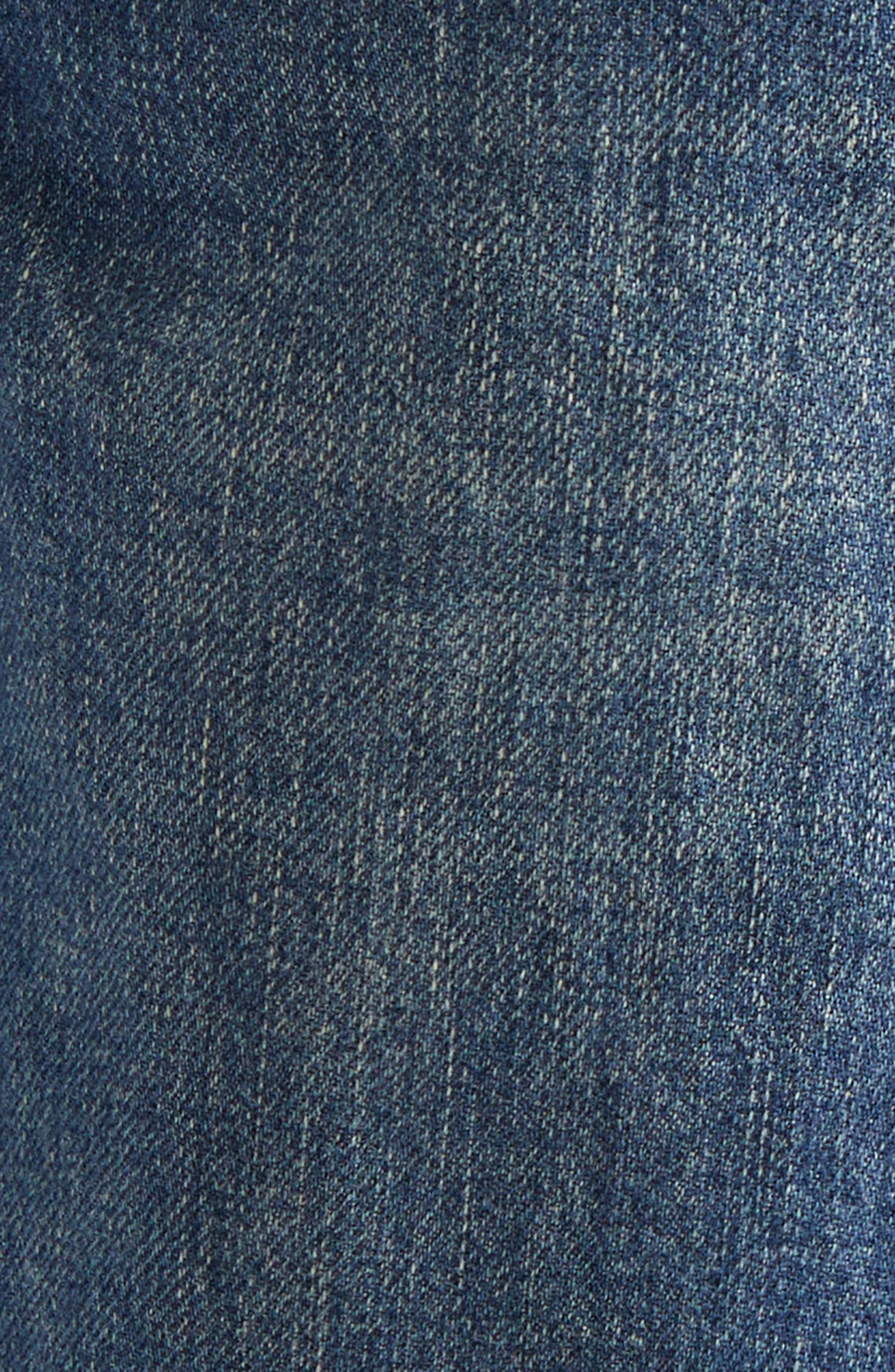 Maison Margiela Ripped Cutout High Waist Straight Leg Jeans in Washed Indigo at Nordstrom - 7
